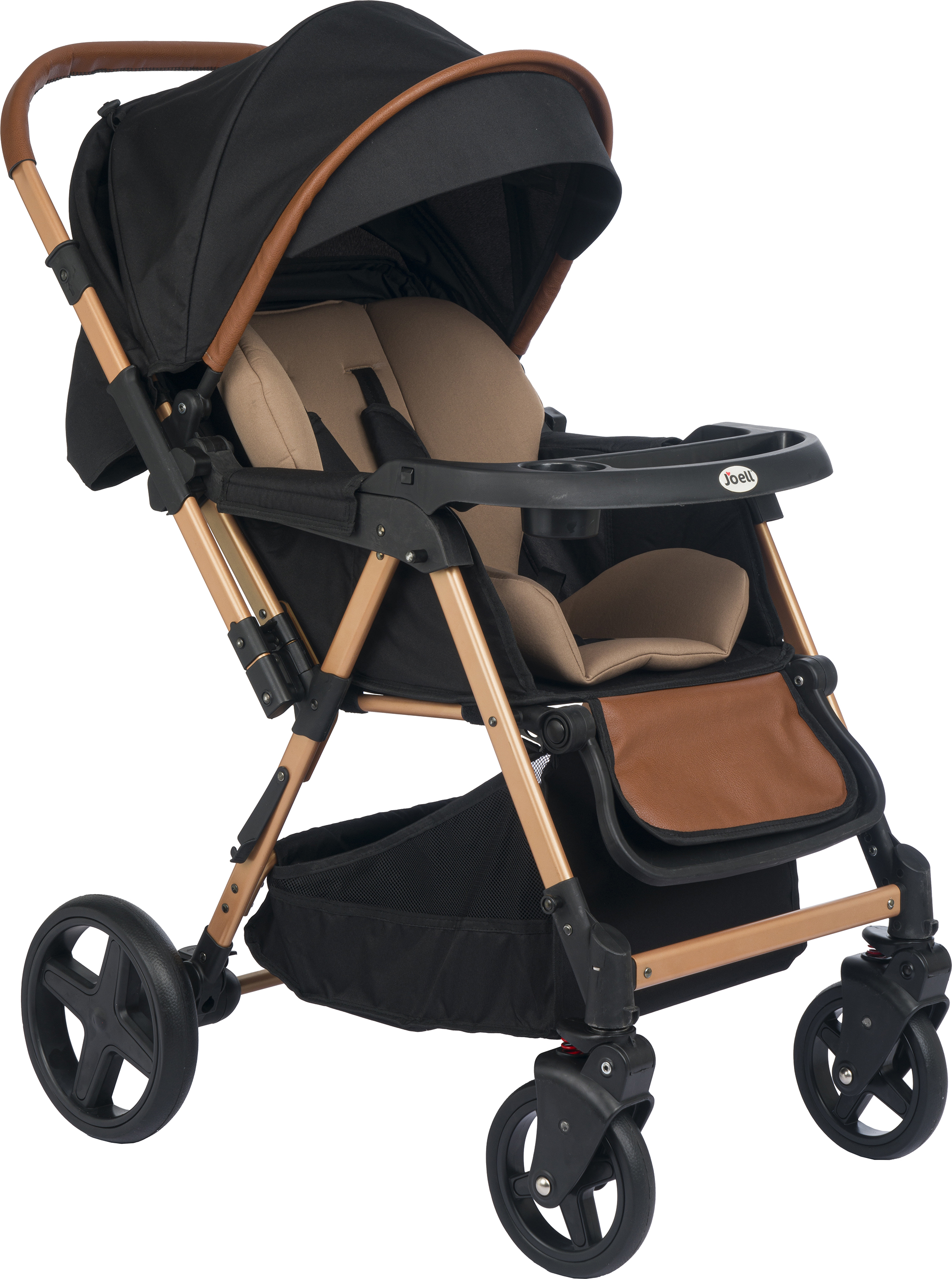 Joell Trendy Çift Yönlü Bebek Arabası Gold Siyah