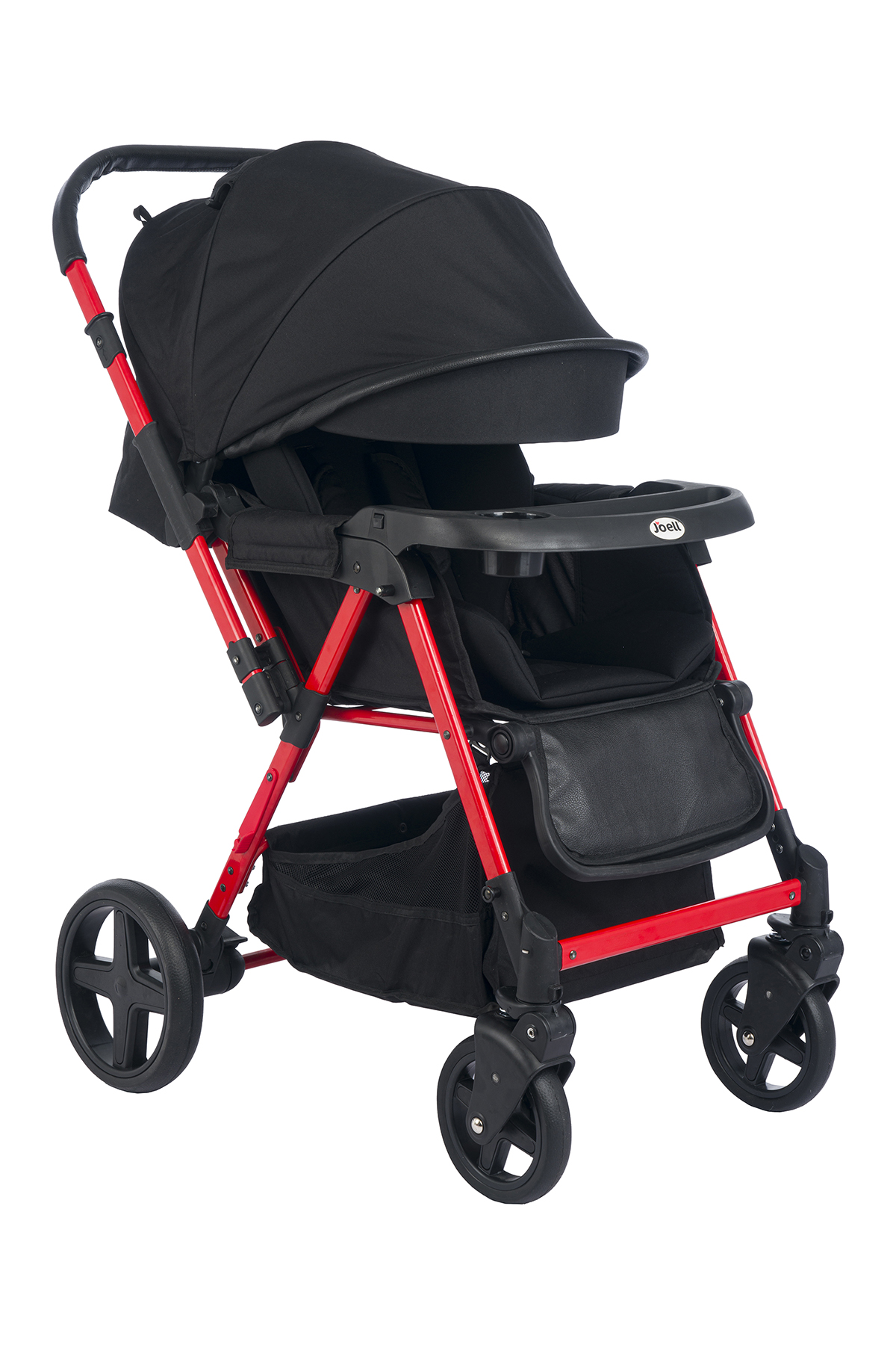Joell Trendy Çift Yönlü Bebek Arabası Kırmızı Siyah