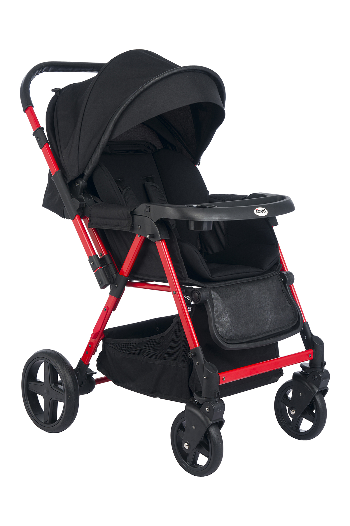 Joell Trendy Travel Sistem Çift Yönlü Bebek Arabası Kırmızı Siyah