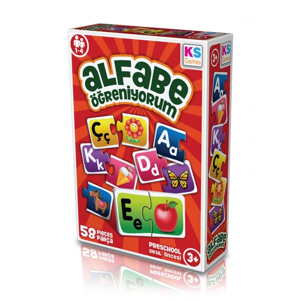 Ks Games Alfabe Öğreniyorum 58 Parça Puzzle Eğitici Oyuncak