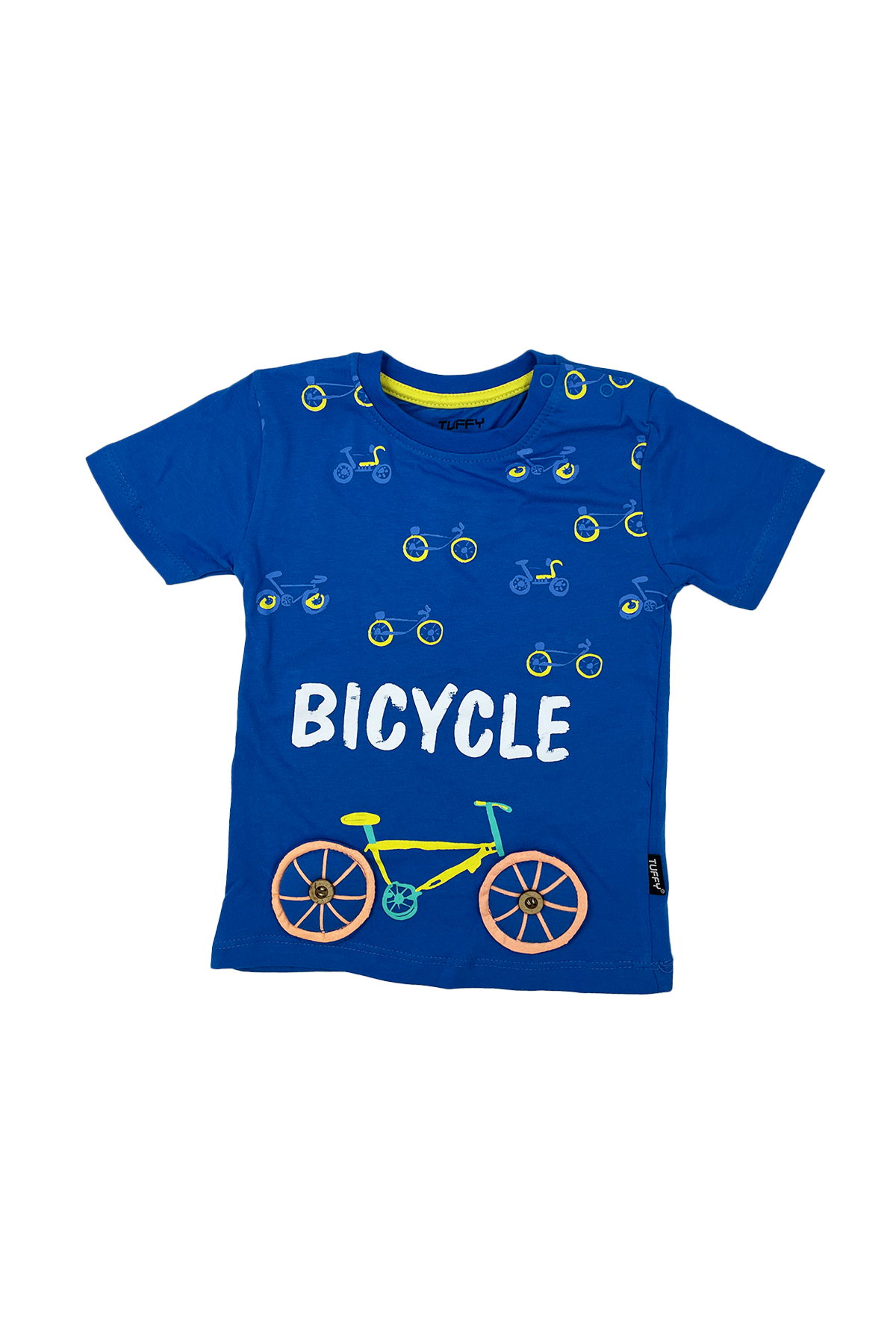 Tuffy 6/24 Ay Mavi Bisiklet Baskılı Erkek Bebek Tshirt