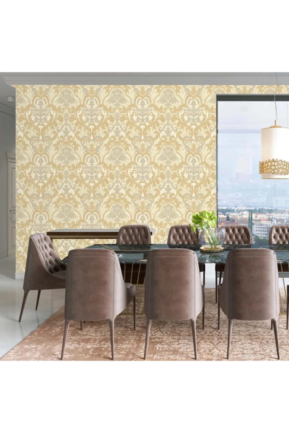 Adawall Klasik Damask Desenli Duvar Kağıdı 1002-6