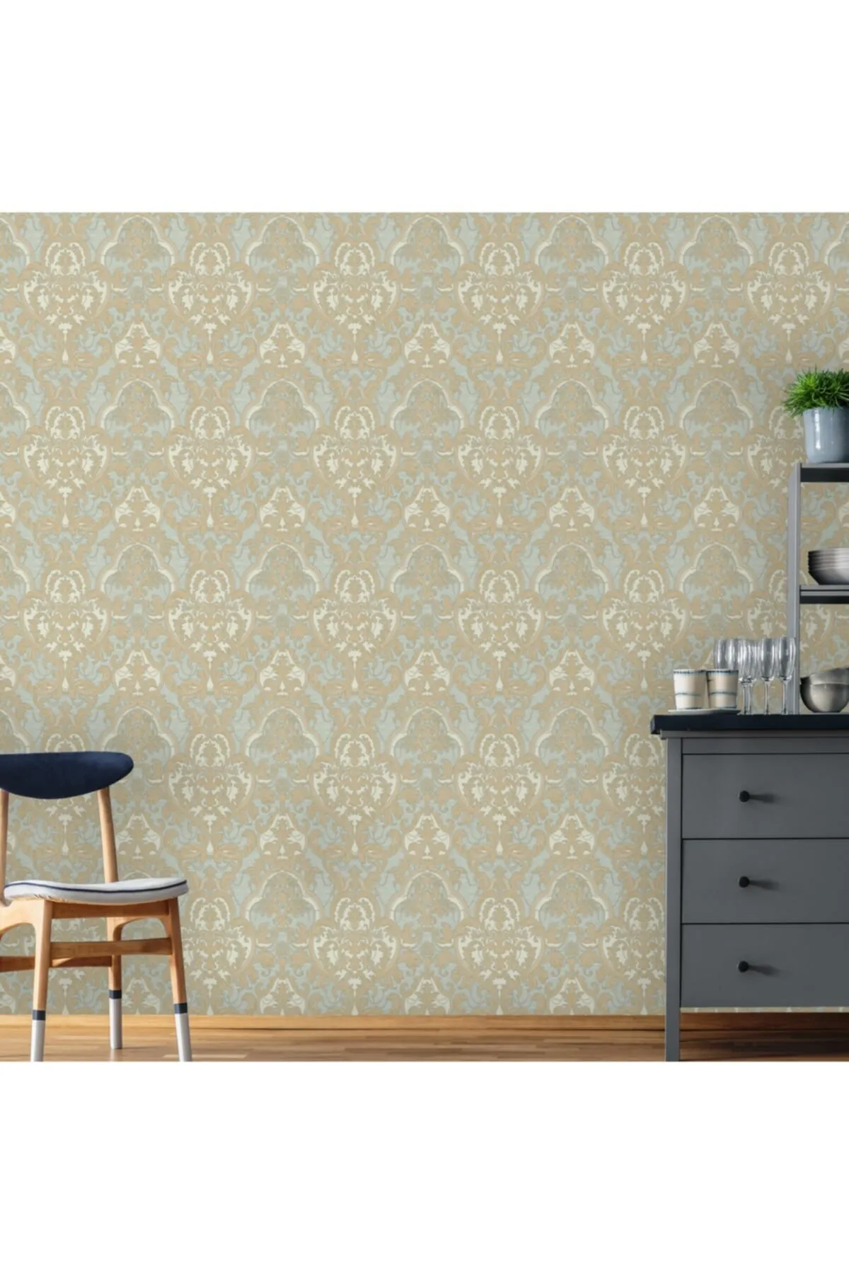 Adawall Klasik Damask Desenli Duvar Kağıdı 1002-2